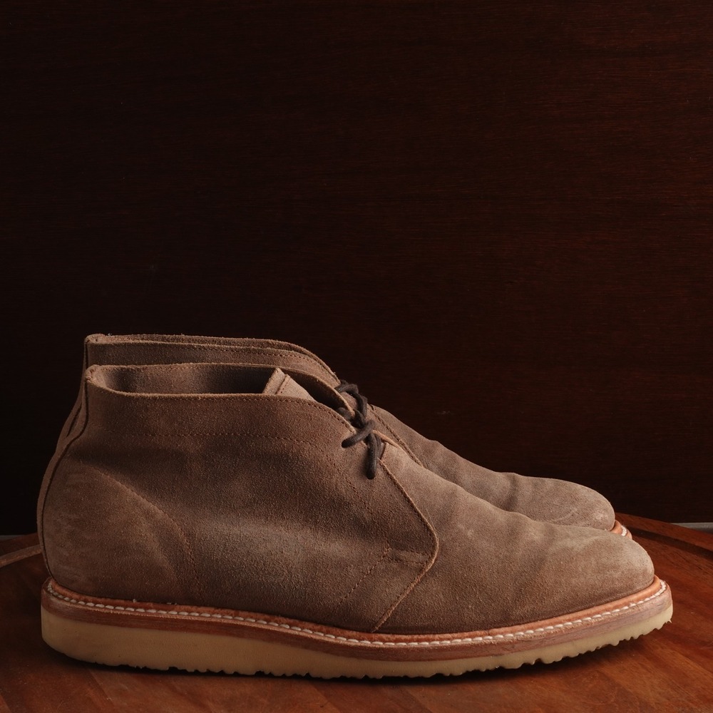 Rhodes Boots Men SZ 10.5 Brown Chukka Wedge Suede Heritage Classic Comfort Ankle
